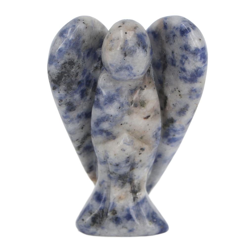 1pcs Hand Carved Natural Stone Guardian Angel Statue Angel Gemstone Decor Home Decor