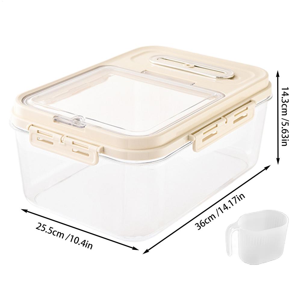 Rice Storage Grain Storage Jar Rice Storage Container Airtight Food Container Rice Holder Bin With Measuring Cup For Kitchen