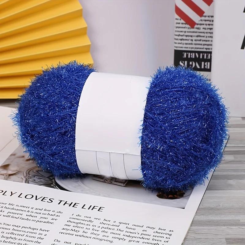 4 Stück buntes Polyester-Wimperngarn-Set - Flauschiges Bastelgarn zum Häkeln, DIY-Handstrickzubehör, Großpackung 400g