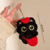 Black Cute Cat Keychain Plush Cartoon Kitten Doll Pendant Backpack Hanging Ornaments Car Keyring Birthday Gift