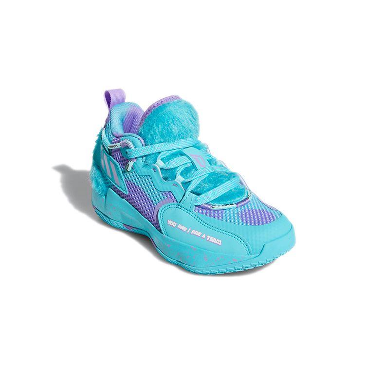 Monsters Inc. X Adidas Dame 7 EXTPLY Little Kid Sulley Kids Sneakers Blue Pulse-Aqua Sonic-Fuchsia S28977