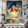 Wandbehang mit individuellem Namen & Text, Asterix & Obelix Dekorationstuch für Schlafzimmer