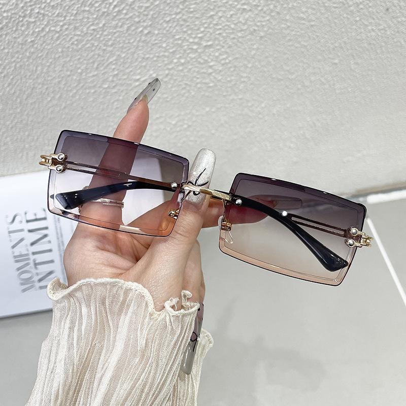 

Rimless Sunglasses for Women Men Luxury Brand Vintage Sun Glasses Fashion Shades Travel Outdoor Sunglasses