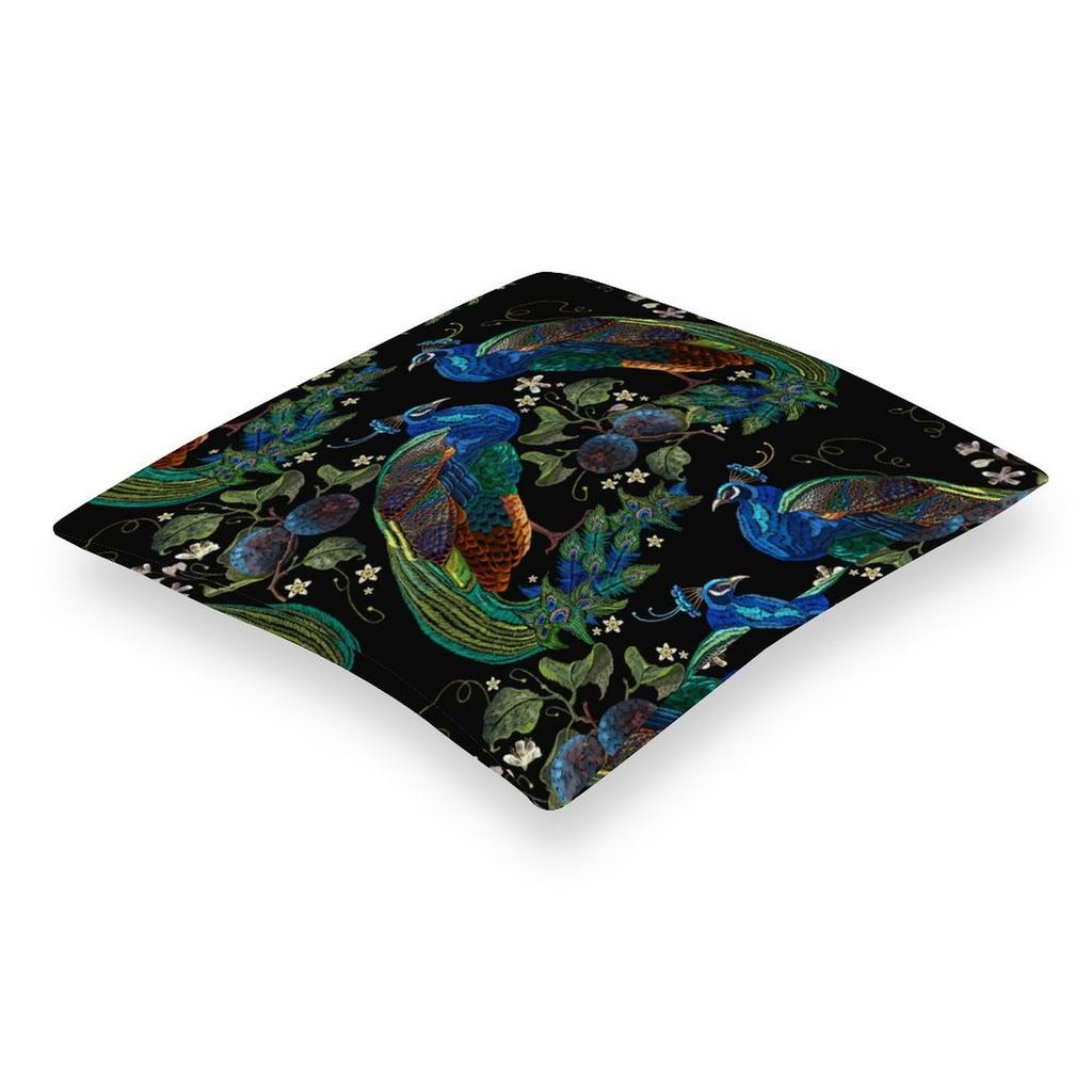 Throw Pillow Cover 18x18 Inch Peacock Polyester New Square Printing Pillow Cover Home Decoration