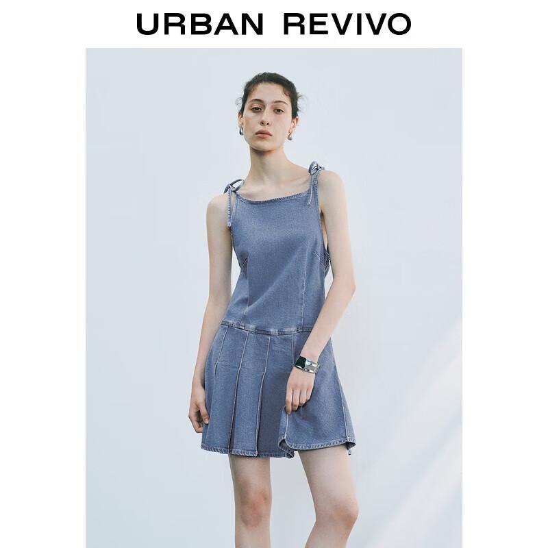 

UR Retro Pleated Sleeveless Denim Dress S