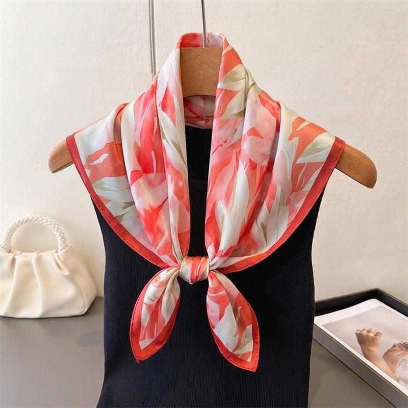 Fashion Scarf Bandana Turban Hijab Luxury Print Female Headscarf Neckerchief Headband Windproof Shawl Handkerchief Square Wraps