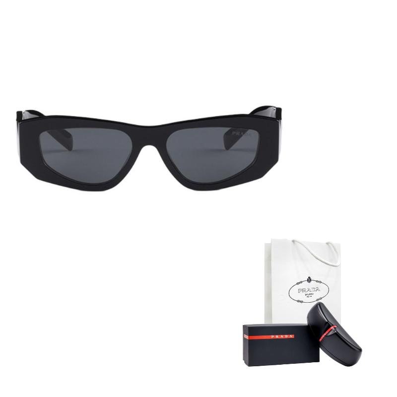 Prada Logo Irregular Shape Sunglasses Men sunglasses Black SPRB19_E16K_FE08Z_C_A053
