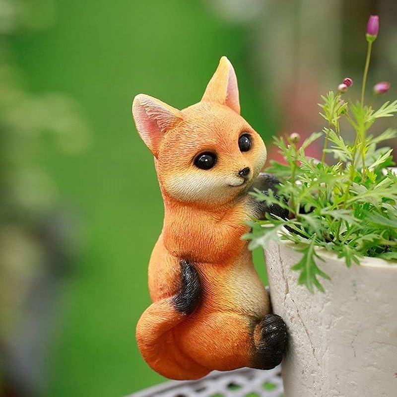 SUCADA Creative Hanging Planter Decor Garden Patio Decor - Resin Animal Planter Hugger Indoor Plant Decorations for Flower Pot Cute Garden Balcony