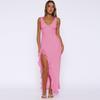 Women's Fashionable Casual Slit V-neck Dress