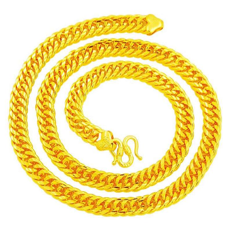 

Золотое ожерелье с головой Фортуны с гальваническим покрытием 18 карат, Свадебные украшения, Мужские украшения Xiang 2025 60CM