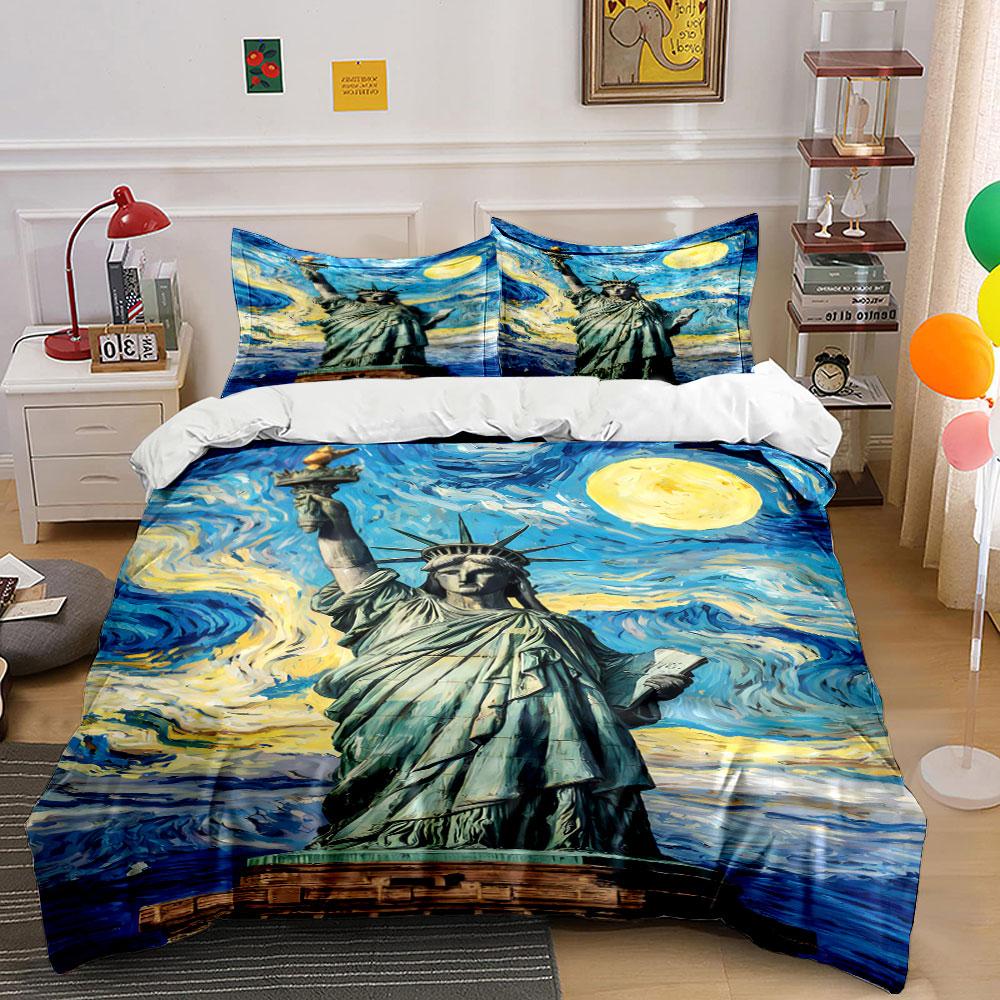 

Statue of Liberty design. Bedding sets Duvet cover sets Duvet covers Pillowcases(1 * Duvet Cover 2 * Pillowcases, without duvet insert) 135x200cm