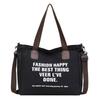 Storage Pouch Letter Canvas Shoulder Bag Large Capacity Casual Women Tote Bag Soft Underarm Bag Versatile Canvas Handbag Travel
