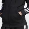 Adidas Striped Zip-Up Hooded Jacket With Long Sleeves Women Outerwear Black HZ5743