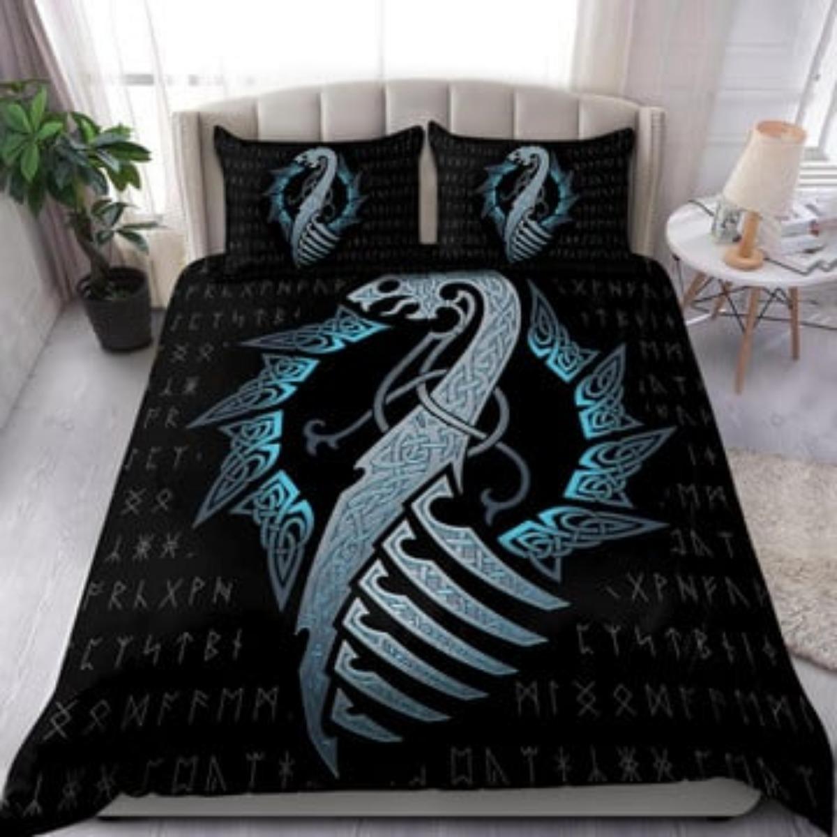 

Комплект постільної білизни Cover Suit Tmarc Tee Viking Odin Raven Vegvisir Thunder Set Single 135x200cm
