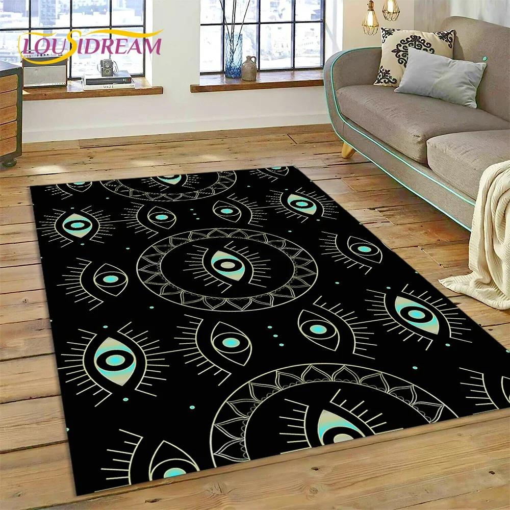 Evil Eye Turkey Blue Nazar Eye of Horus Carpet Rug for Bedroom Living Room Home Sofa Decoration,Child Game Large Decor Floor Mat