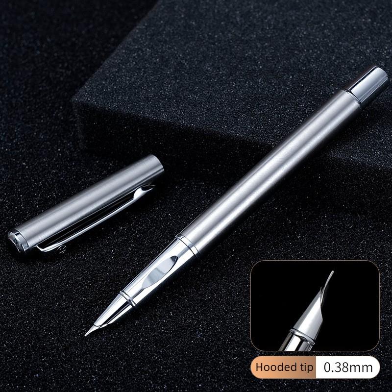 

BANMI Metal Fountain Pen Full Steel Art Bent Nib Calligraphy Practice Business Signature Pen Staionery School Office Supplies