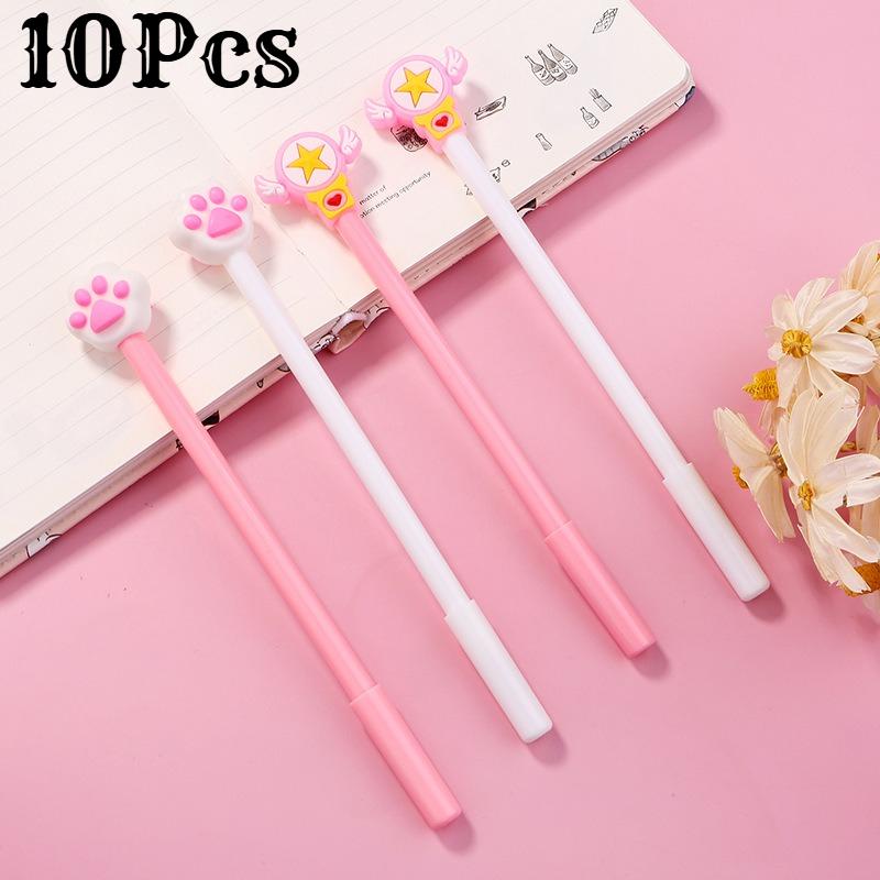 

1Pc Cartoon Cat Claw Pentagram Pen 0.5mm Quick Drying Pen Writing Flows Smoothly SeasonSuitable for Writing Office Signature Pens School Prizes Random style 1Pc