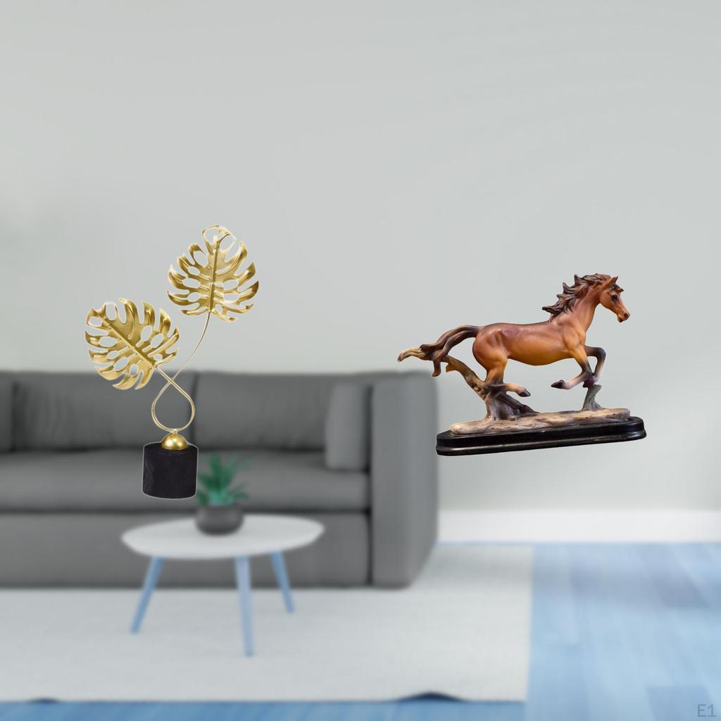 Horse Figurine Sculpture Artwork Collectible Statue Ornament for Desk Cabinet Bookcase Living Room