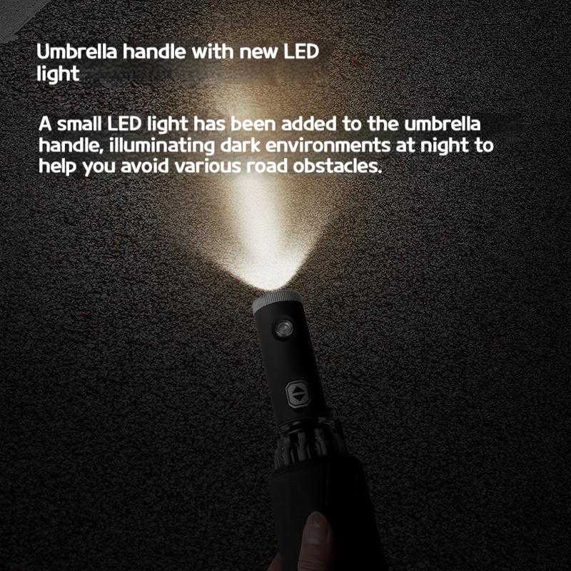 Fully automatic reverse umbrella car mounted LED light reflective strip folding umbrella flashlight umbrella