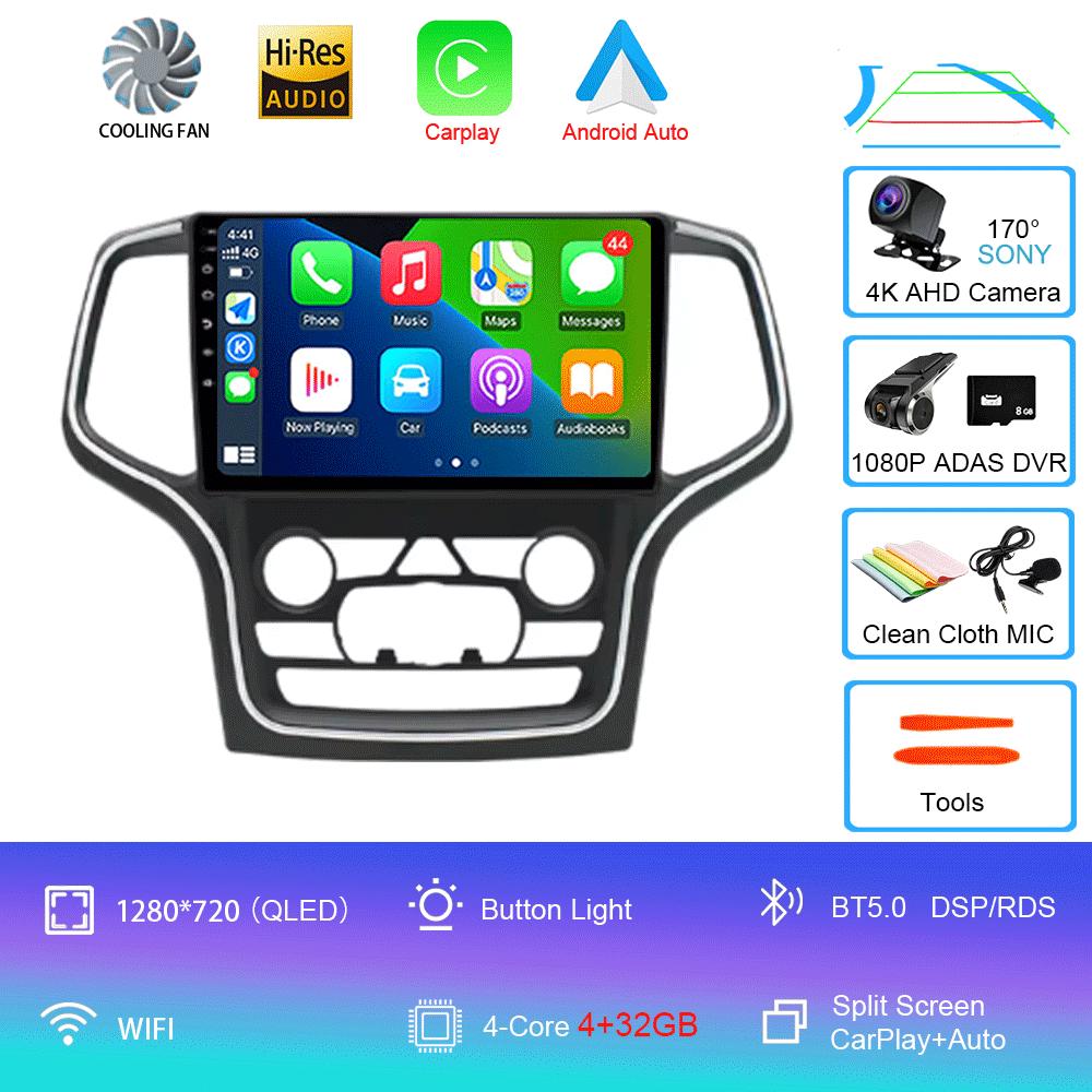 For Jeep Grand Cherokee WK2 2014 Car radio Multimedia Carplay Navigation GPS Wireless Android Auto Car Stereo HDR Radio 5G Wifi
