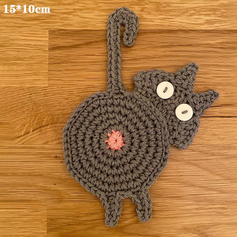 

Funny Coaster High Temperature Resistant Easy To Clean Reused Various Styles Wear-Resistant Heat Insulation Cloth Cat Butt Coast