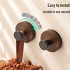 Walnut Wood Grain Suction Cup Hook 2-Pack—Bathroom/Coat Door Hanger