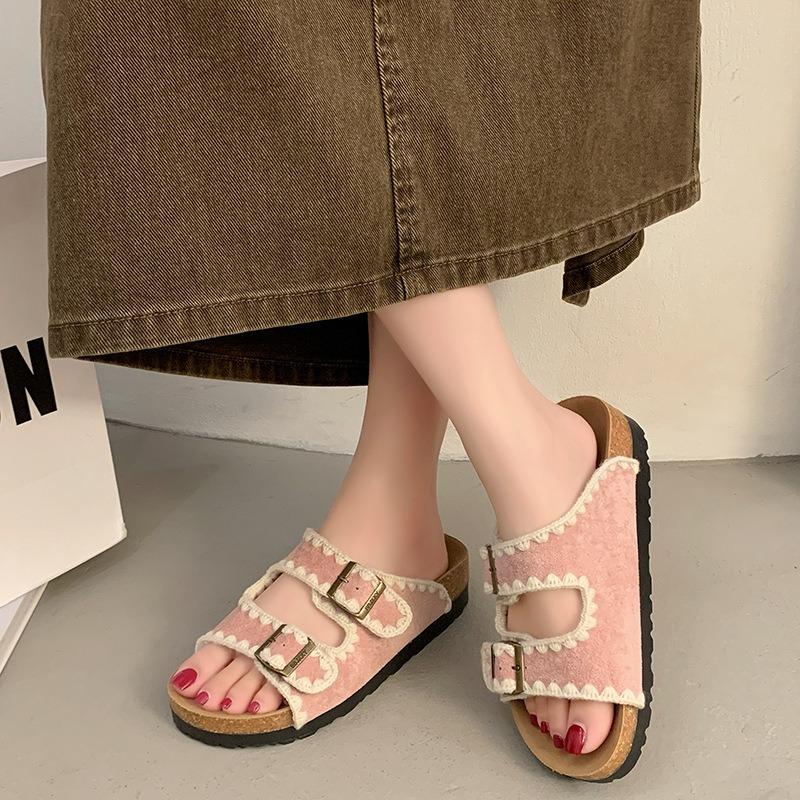 Thick-soled Boken Slippers Women's Summer Fashion Shoes Flip-flops Half-slippers