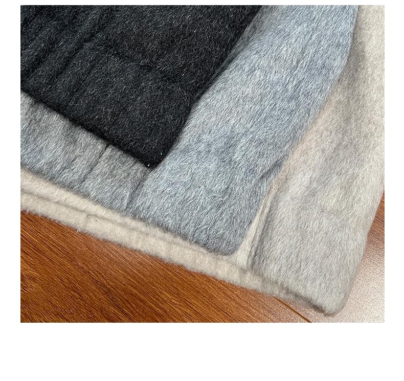 Heavyweight Double-Sided Wool Hooded Jacket Coat, Double Layer Color Block, Zipper Hoodie for Men and Women.