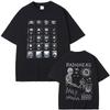 Radiohead Band Theme Oversize Casual TShirt Front KeyboardPatterned Band Name Print Back Radiohead Illustration Design