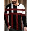 Men's 3D Printed Crew Neck Long Sleeve T-Shirt Fashion Versatile Trend Breathable Casual