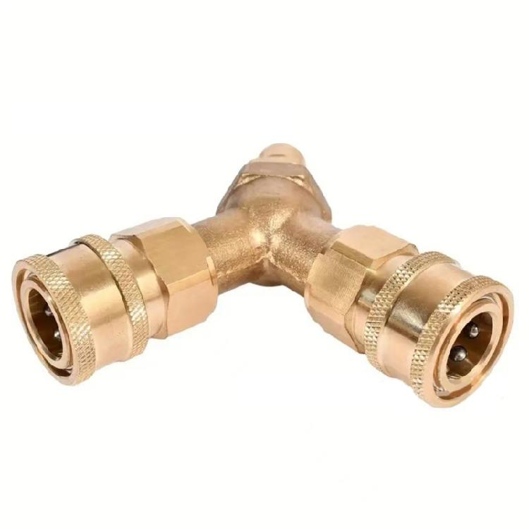 High Pressure Washer Adapter Quick Release Connector Triple Splitter Adapter 3/8inch Car Washer Outlet Adapter