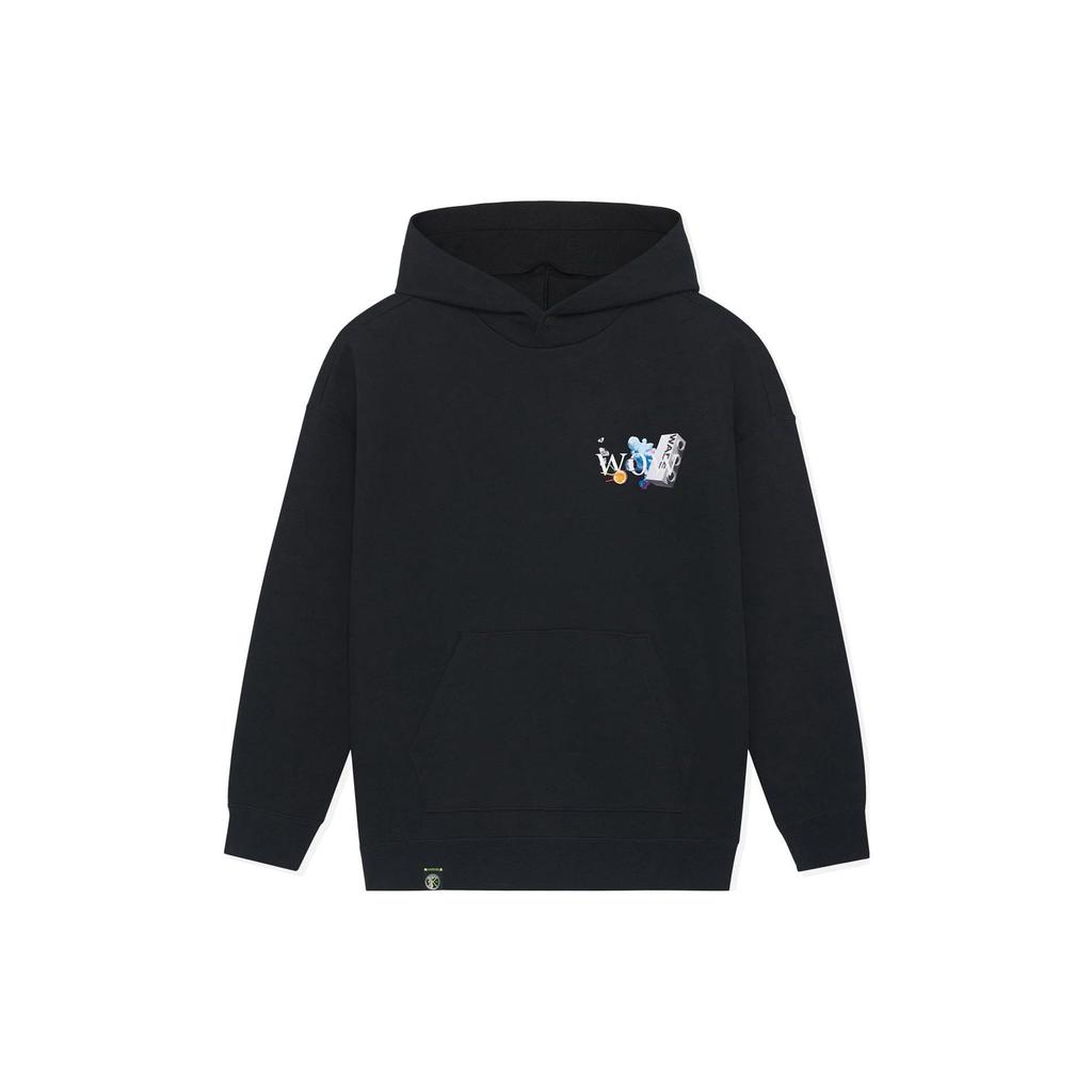 Li Ning Sweatshirts Unisex Black Hooded Moderate Regular AWDSE73-1