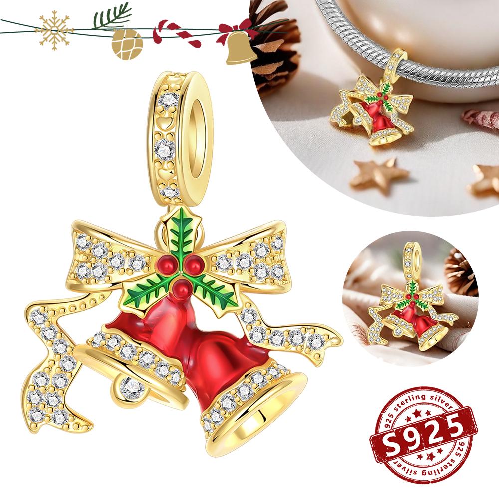 Copper Cute Apple Deer Skewer Decoration Charm Pendant Fit The Brand'S Diy Bracelet Women Christmas Charms For Jewelry Gifts