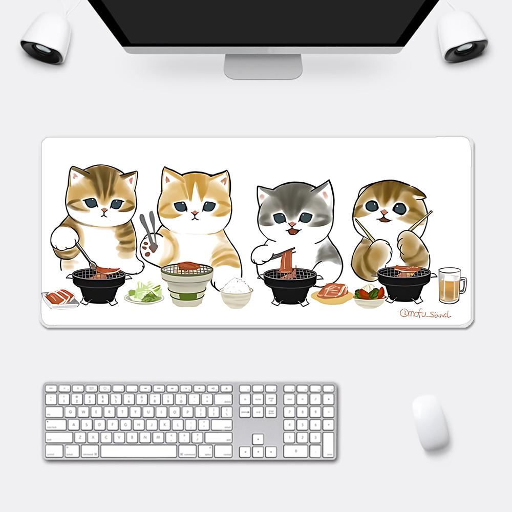 Cute Anime Mofusands Mousepad HD Printing Computer Gamers Locking Edge Nonslip Mouse Pad XXLxcm Keyboard PC Desk Pad