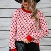 2025 Autumn New Sweater Round Neck Pullover Plus Size Small Peach Heart Sweater Women