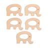 5Pcs Wooden Teether Toys Natural Beech Sturdy Durable Impact Resistance Smooth Safe Non Toxic Wood