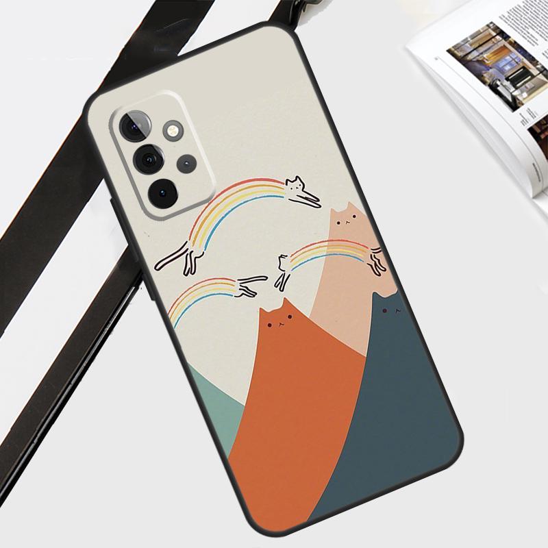 Abstract Cat Mount Fuji Japan Landscape For Samsung Galaxy A34 A54 A14 A71 A51 A13 A23 A33 A53 A73 A12 A22 A52 A32 Phone Case
