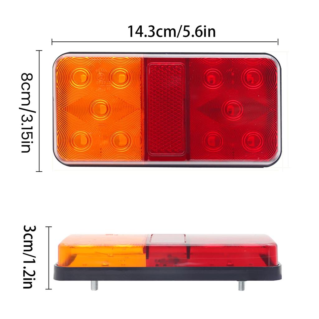 Ygmylandbb Truck Tail Light Red Yellow Multi-functional Trailer Tail Light with Reflector GM