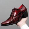Pánské společenské boty na vysokém podpatku obchodní společenské boty pánské Oxfords se špičatou špičkou formální boty pro muže Luxusní kožené boty na svatební párty