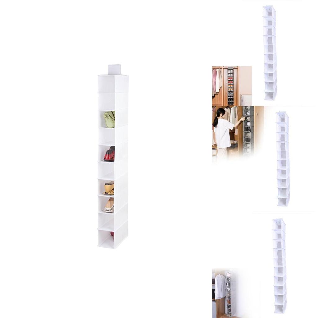 Modern Minimalist Non-woven Fabric 10 Tier Hanging Storage Bag For Bedroom Closet