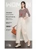 2025 Women's Small Size Cotton Linen Wide Leg Pants - Versatile, Slimming, Casual for Spring & Autumn