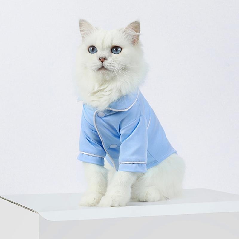 Pet Shirt Pajama for Dog Cats Lapel Collar Shirt Dog Sleepwear Comfortable Two Legged Shirt Dog Loungewear Pet Supply