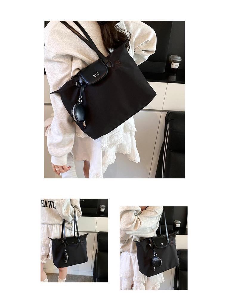 70th Anniversary Women's Large Capacity Nylon Tote Bag - Casual Dragon Design, Simple Shoulder Handbag
