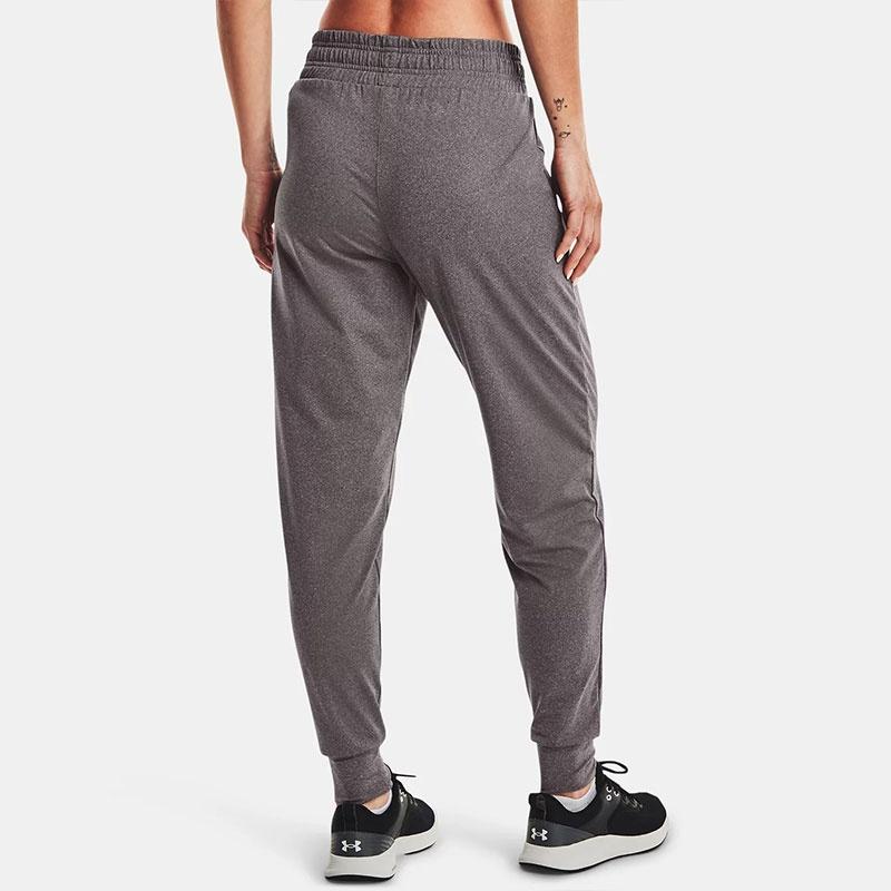 Under Armour Knitted Sweatpants Women's Carbon Heather Light Gray Moderate Cuffed Pants Unisex 1369385-019