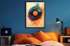 Plakat na ścianę z ramką obraz ścienny retro do salonu biura Muzyka 50x70