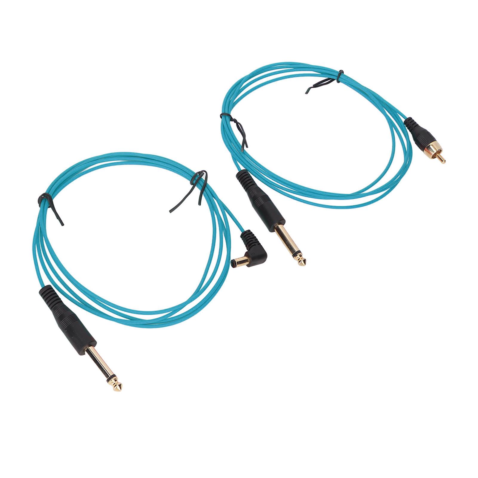 

2pcs RCA Tattoo Clip Cord 5.9ft OD2.2mm Stable Current Strong Conductivity DC Tattoo Clip Cable Cord Blue