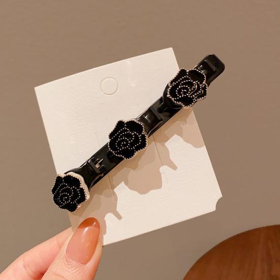 Women Hair Pin Sparkling Rhinestones Flower Decor Clear Dazzling Braided Hairpins Bang Hair Styling Tool Hair Accessories