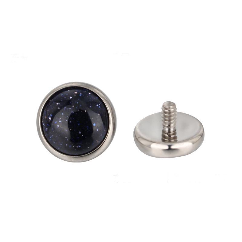 F136 Titanlegierung 0,9x4mm Tigerauge & Katzenauge Stein Piercing Schmuck - Lippen- & Zungenstecker Ohrring M1.2 x Stone 4mm