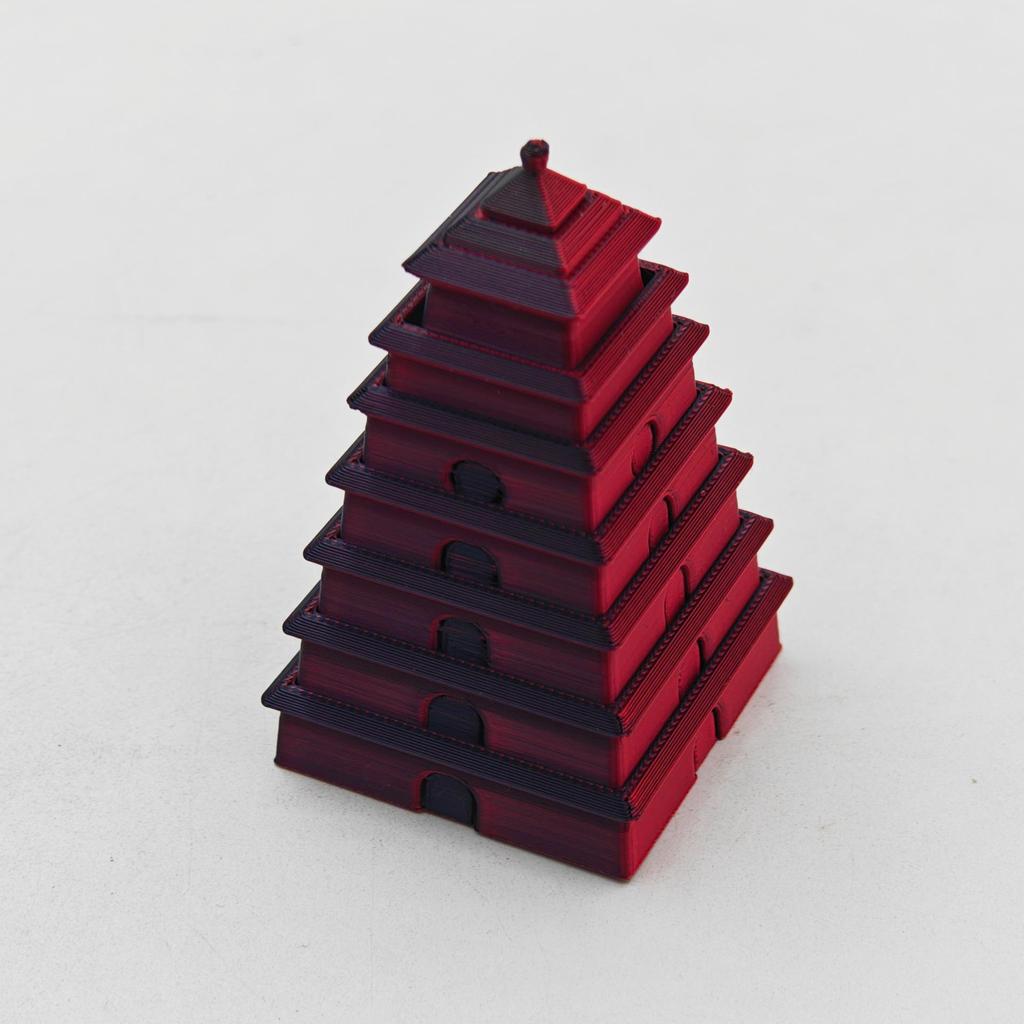 3D Foldable Rotating Pagoda: Children's Decompression Toy & Cultural Architecture Model