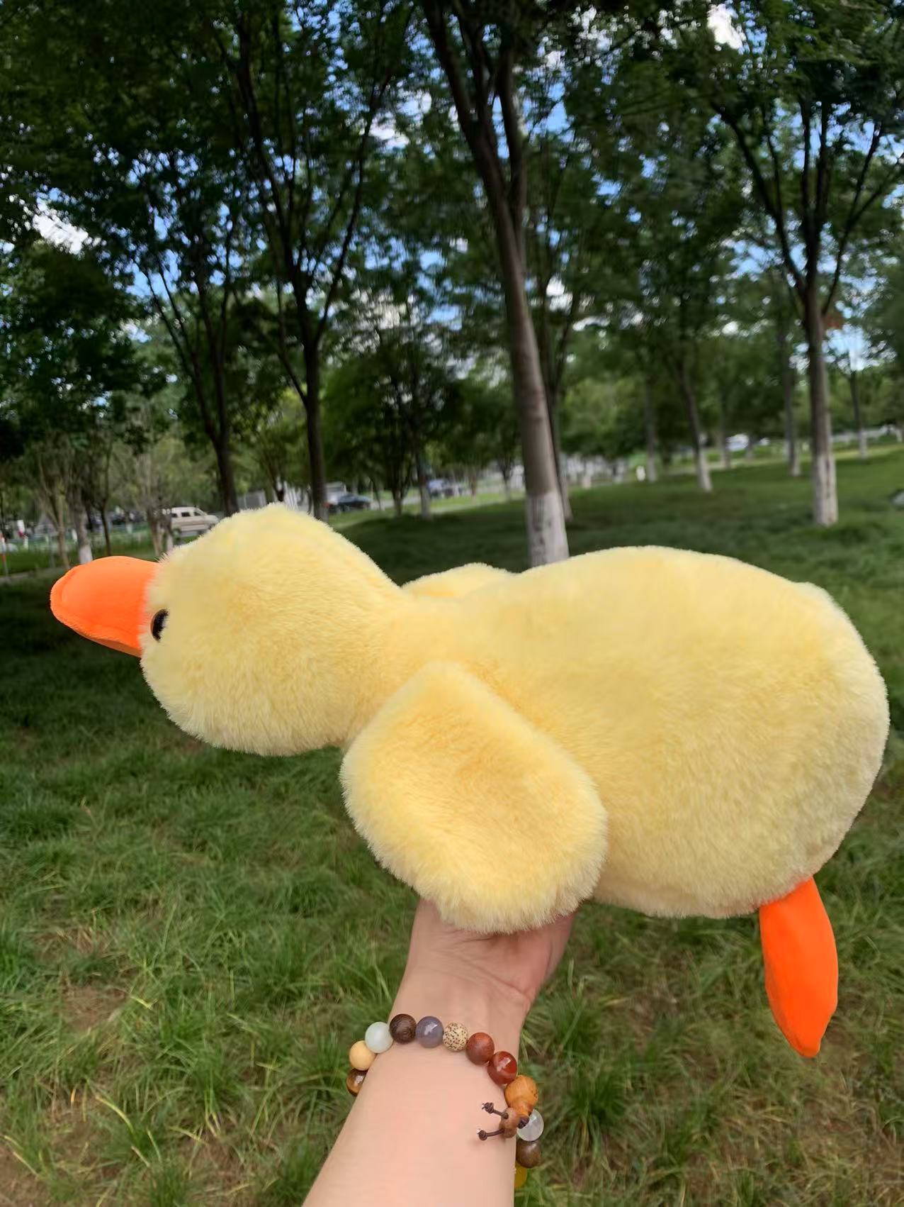 

Cute Yellow Duck Plush Pillow Fluffy Plush Huggable Duck Pp Cotton Stuffed Doll Animation Plaything Animal Plushie Sofa Bed Household Decor 37cm